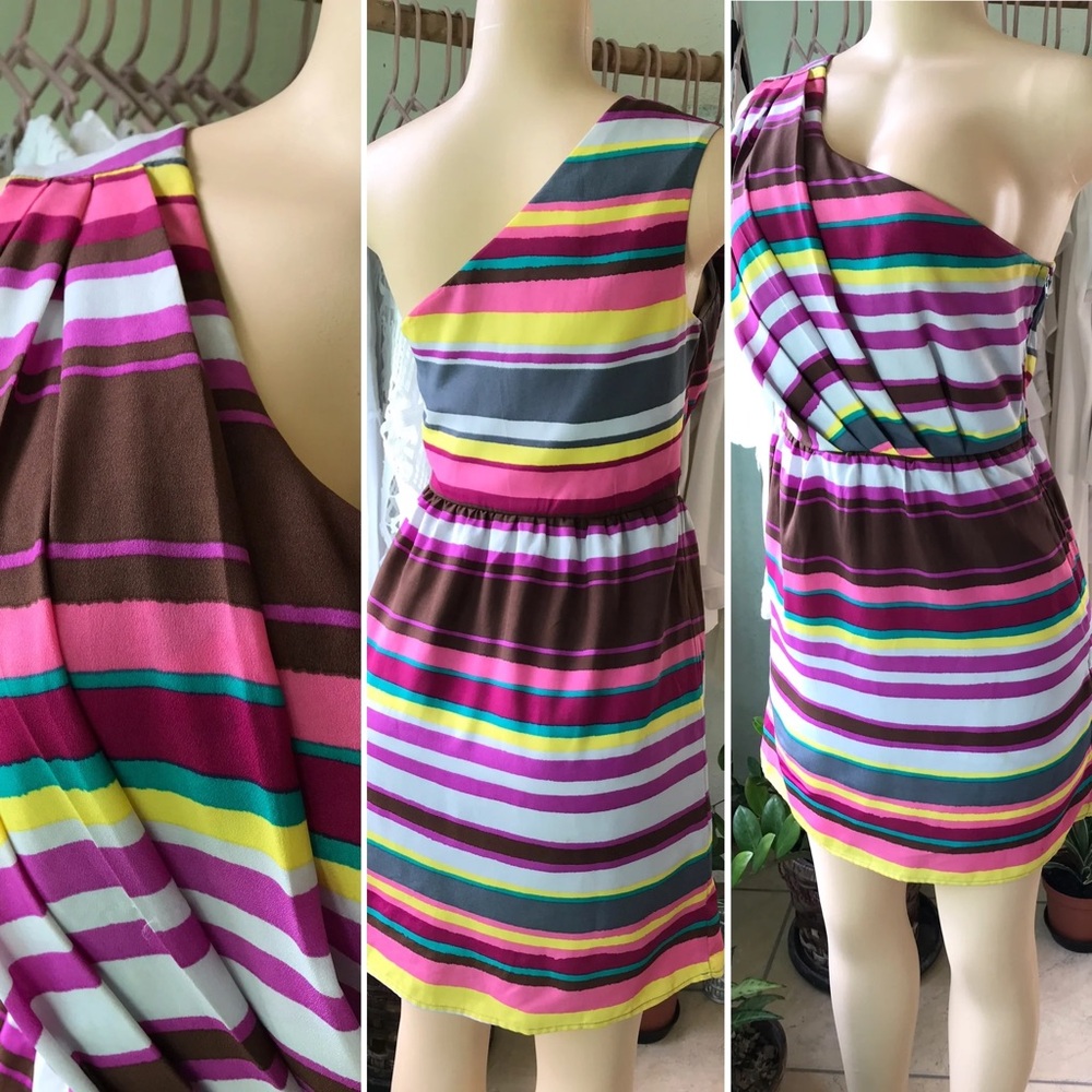 Lily Rose | One-Shoulder Candy Stripe Dress